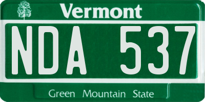 VT license plate NDA537