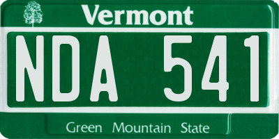 VT license plate NDA541