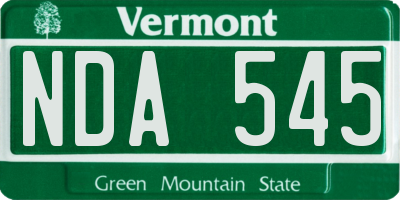 VT license plate NDA545