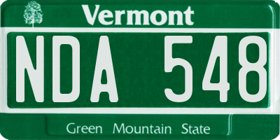 VT license plate NDA548
