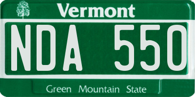 VT license plate NDA550