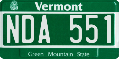 VT license plate NDA551