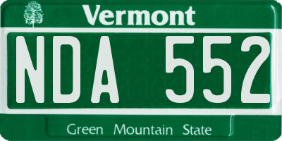 VT license plate NDA552