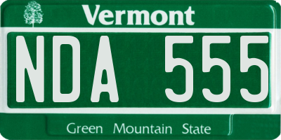 VT license plate NDA555