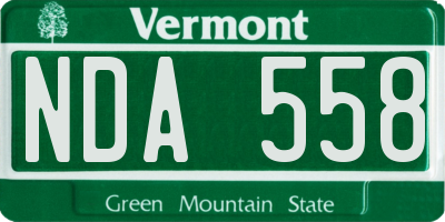 VT license plate NDA558