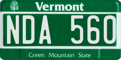 VT license plate NDA560