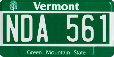 VT license plate NDA561