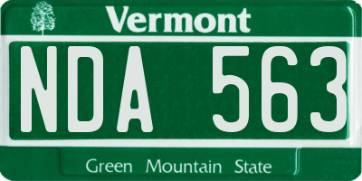 VT license plate NDA563