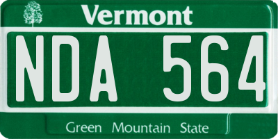VT license plate NDA564