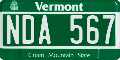 VT license plate NDA567