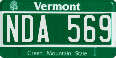VT license plate NDA569