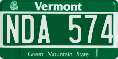 VT license plate NDA574