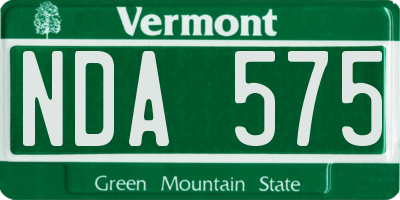VT license plate NDA575