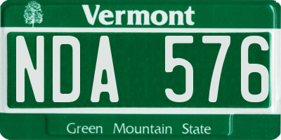 VT license plate NDA576