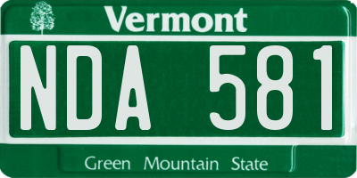 VT license plate NDA581