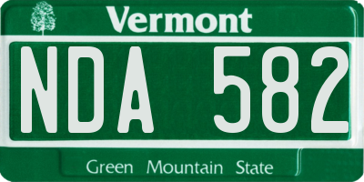 VT license plate NDA582