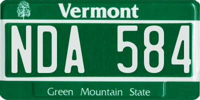 VT license plate NDA584