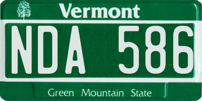 VT license plate NDA586
