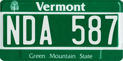 VT license plate NDA587