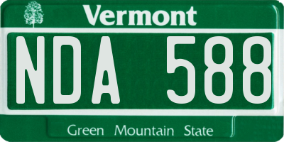 VT license plate NDA588