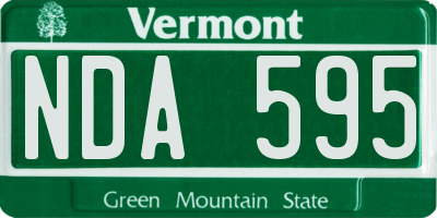 VT license plate NDA595