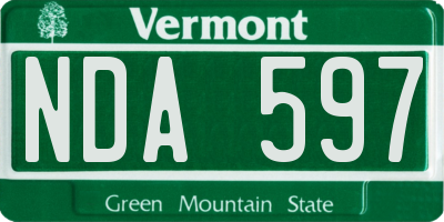 VT license plate NDA597