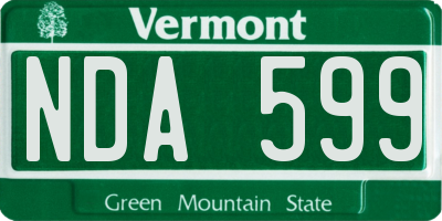 VT license plate NDA599