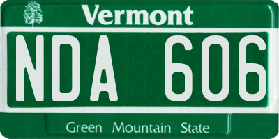 VT license plate NDA606