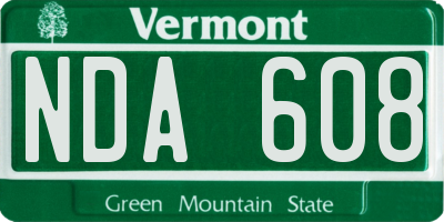 VT license plate NDA608