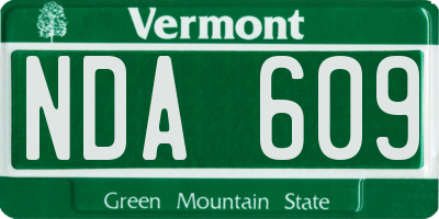 VT license plate NDA609