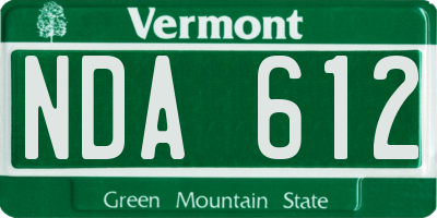 VT license plate NDA612