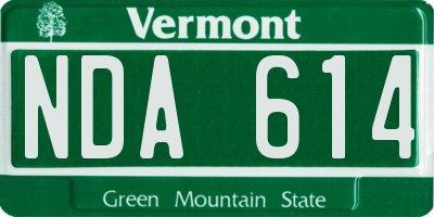 VT license plate NDA614