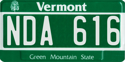 VT license plate NDA616