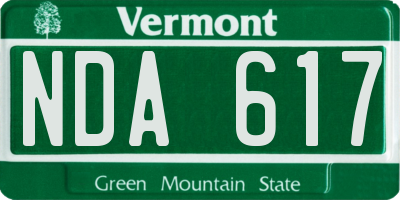 VT license plate NDA617