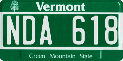 VT license plate NDA618