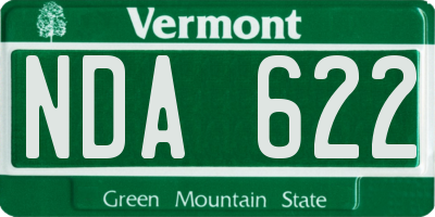 VT license plate NDA622