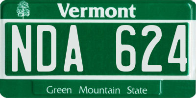 VT license plate NDA624