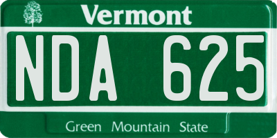 VT license plate NDA625