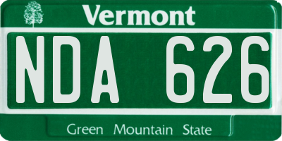 VT license plate NDA626