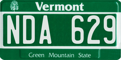 VT license plate NDA629