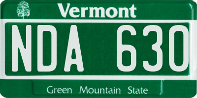 VT license plate NDA630