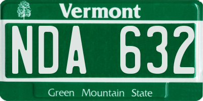 VT license plate NDA632
