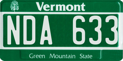 VT license plate NDA633