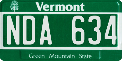 VT license plate NDA634