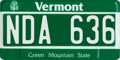 VT license plate NDA636