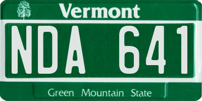 VT license plate NDA641