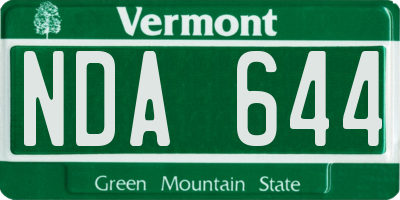 VT license plate NDA644