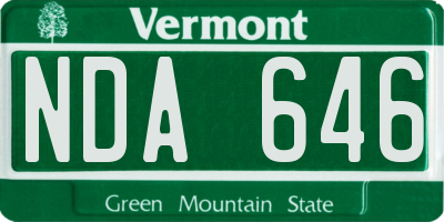 VT license plate NDA646