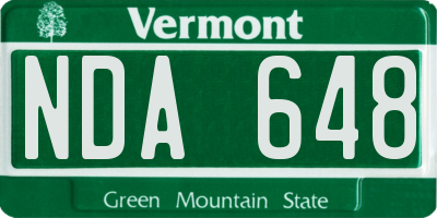 VT license plate NDA648