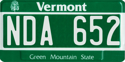 VT license plate NDA652